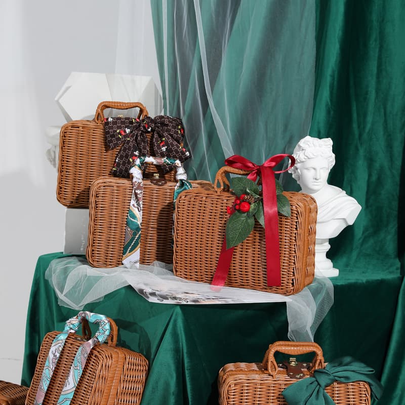 Creative rattan and bamboo gift box wedding bridesmaid souvenir wedding supplies birthday holiday gift box gift box 3