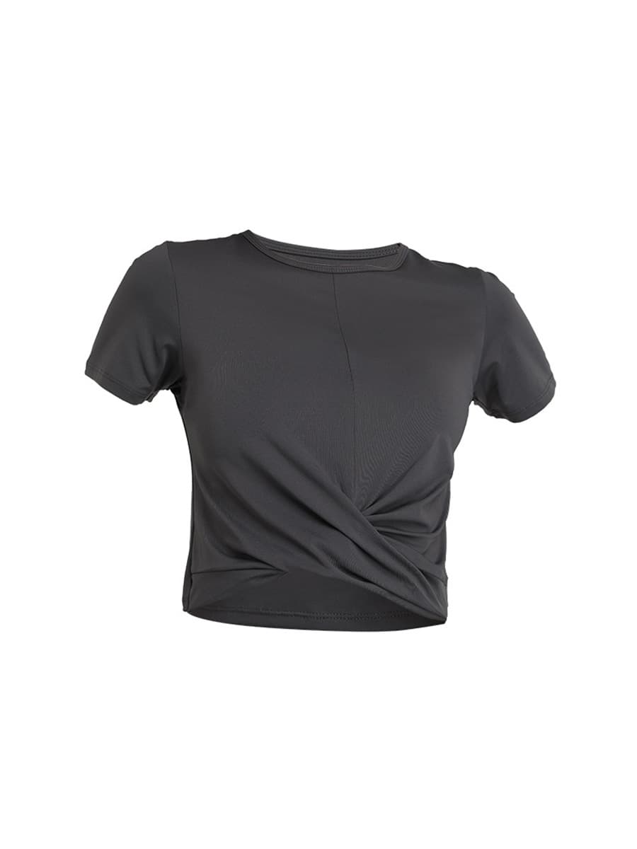 Yoga clothing, breathable quick dry sexy fashionable elastic sports short sleeve T-shirt for gym, for running 5