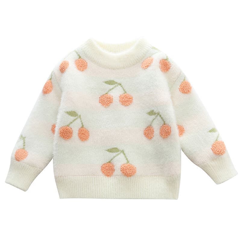 Children's knitted demi-season sweater girl's, western style, Korean style, increased thickness 5
