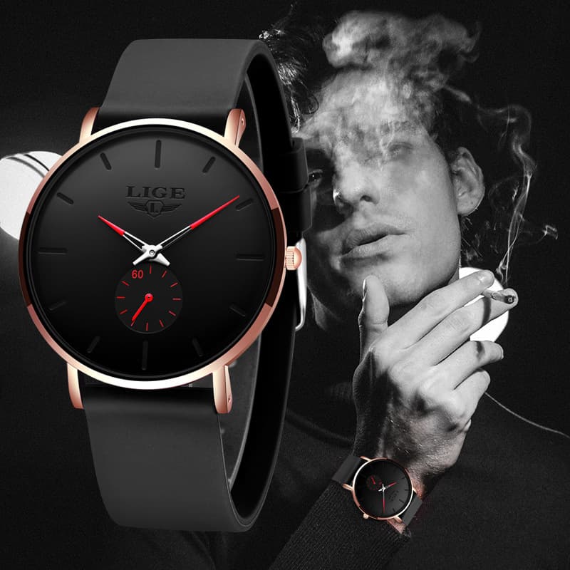 LIGE (Cross-border trading), waterproof quartz universal men's watch for men and women, 2022, simple and elegant design 4