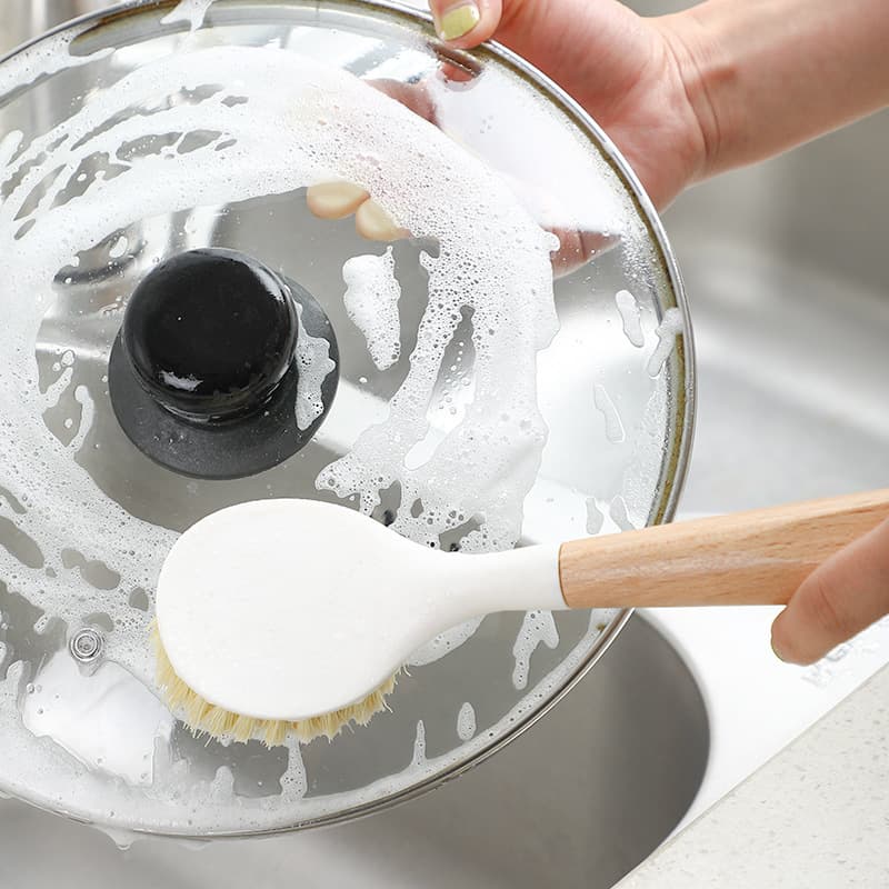 Tochin cooker brush household kitchen long handle washing pot brush without hurting the pot, not sticking to the oil, washing the bowl brush stove to pollute and clean the brush 2