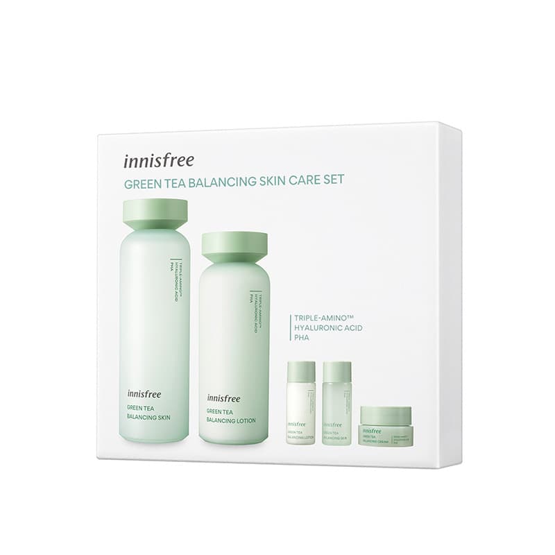 Innisfree, refreshing set, moisturizing toner, lotion cream, oil sheen control 5