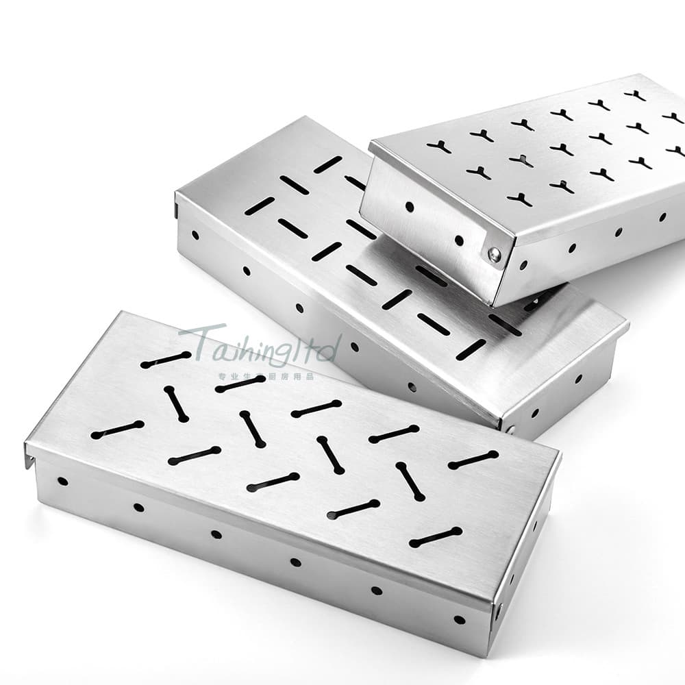 Cross -border hot -selling stainless steel smoked box Amazon BBQ baking oven baked multi -pattern SMOKER BOX 3