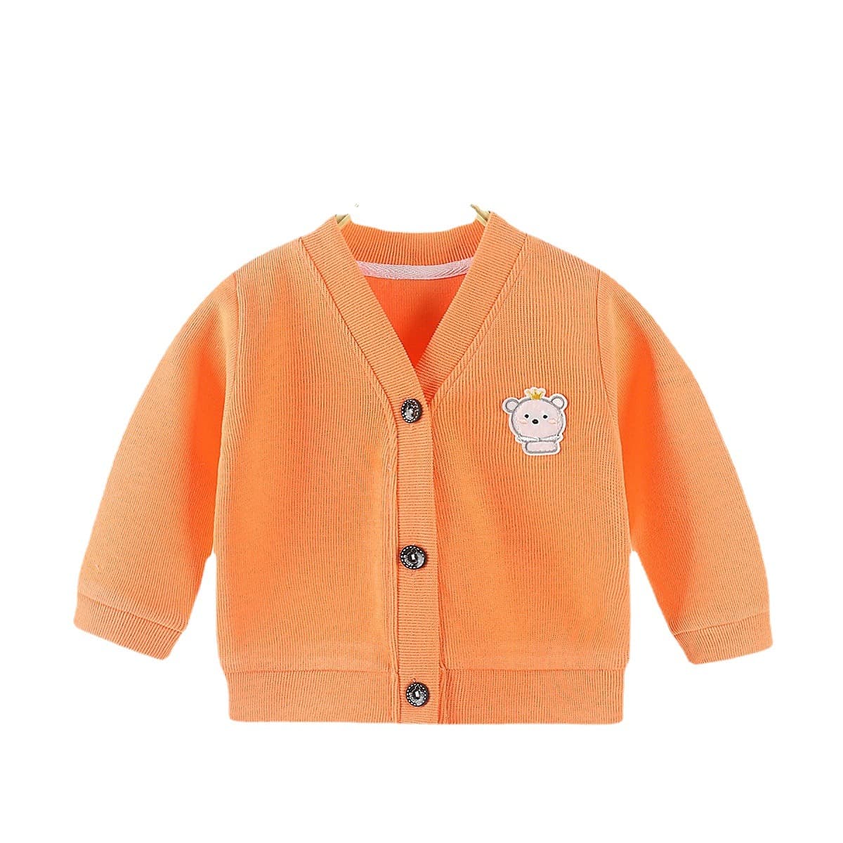 Fleece children's knitted sweater, cardigan for boys girl's, long-sleeve, suitable for spring and autumn, V-neckline 5