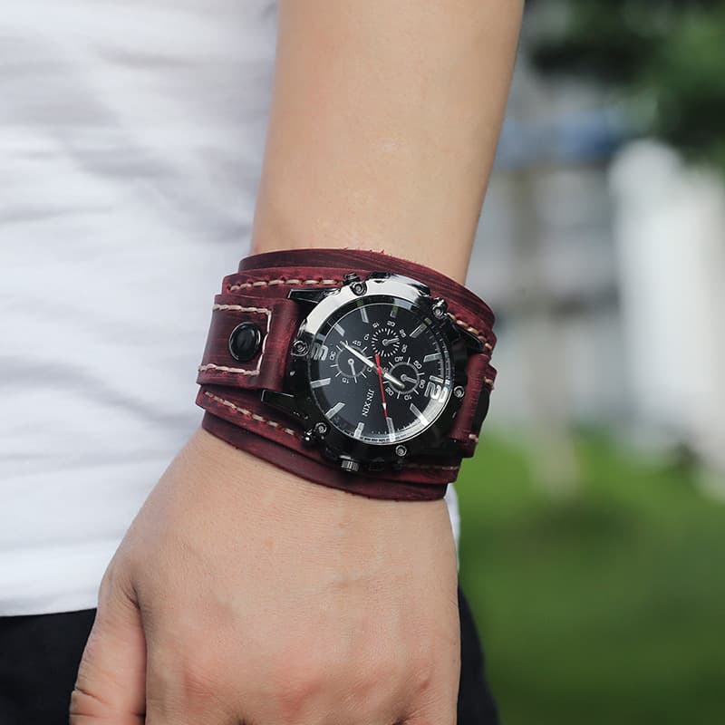 Retro Handmade Leather Watch Bracelet - European Style 4