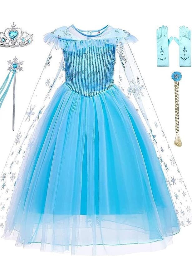 (Cross-border trading), small princess costume sleevless, blue dress, “Frozen”, tutu skirt 1