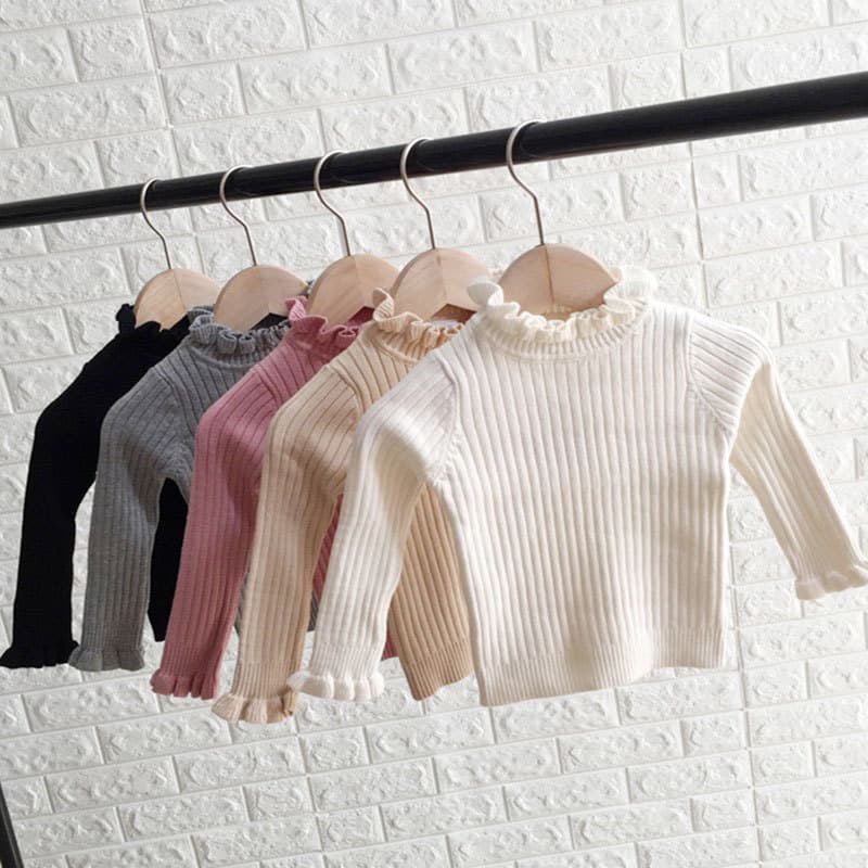 Demi-season children's winter knitted base body-friendly sweater, Korean style, slim fit 1