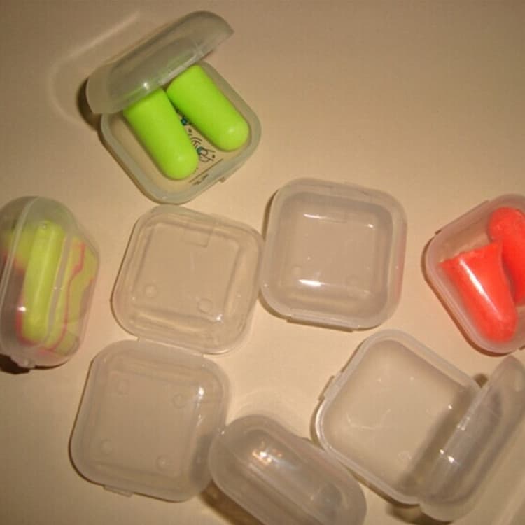 Factory direct sales transparent small square box noise -proof earplug -proof earplug -free earplugs storage box pp connected to small plastic box free shipping 4
