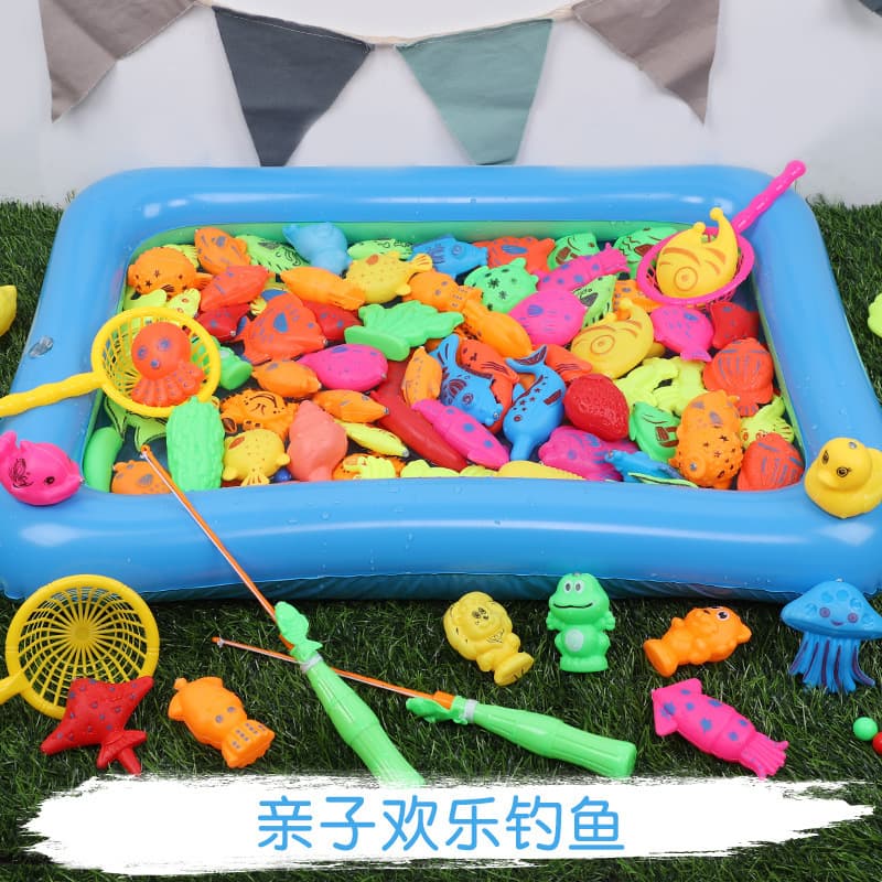 (Cross-border trading), children's toy play in water, magnetic fishes for fishing, set, family games 2