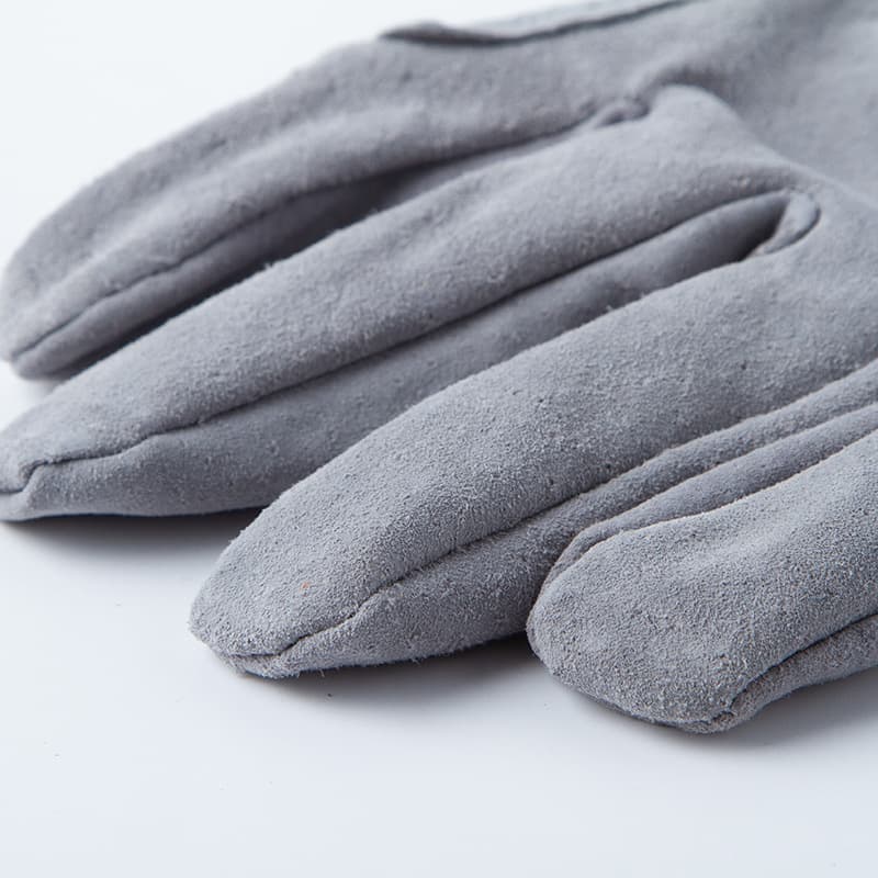 Short -welded gloves Palm Holestein Tiger mouth Thickening wear -resistant welding Pig leather insulation workers protection operation labor insurance 3