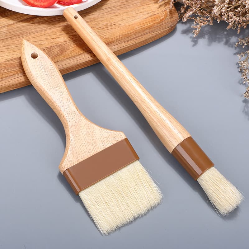 Cake cake brush, rubber beyl wood handle pork brush barbecue brush brush brush baking tool kitchen brush 3