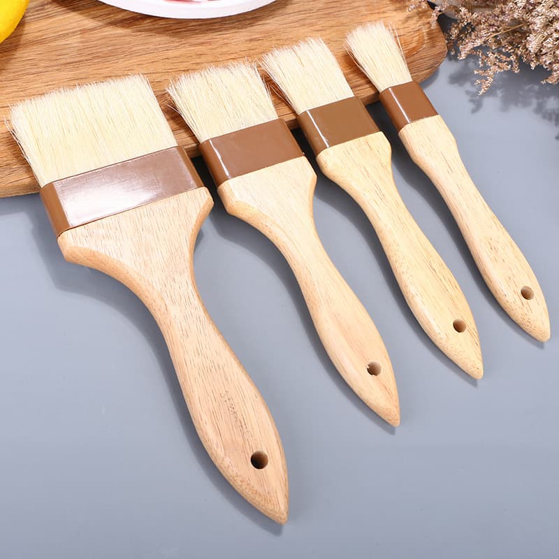 Cake cake brush, rubber beyl wood handle pork brush barbecue brush brush brush baking tool kitchen brush 1