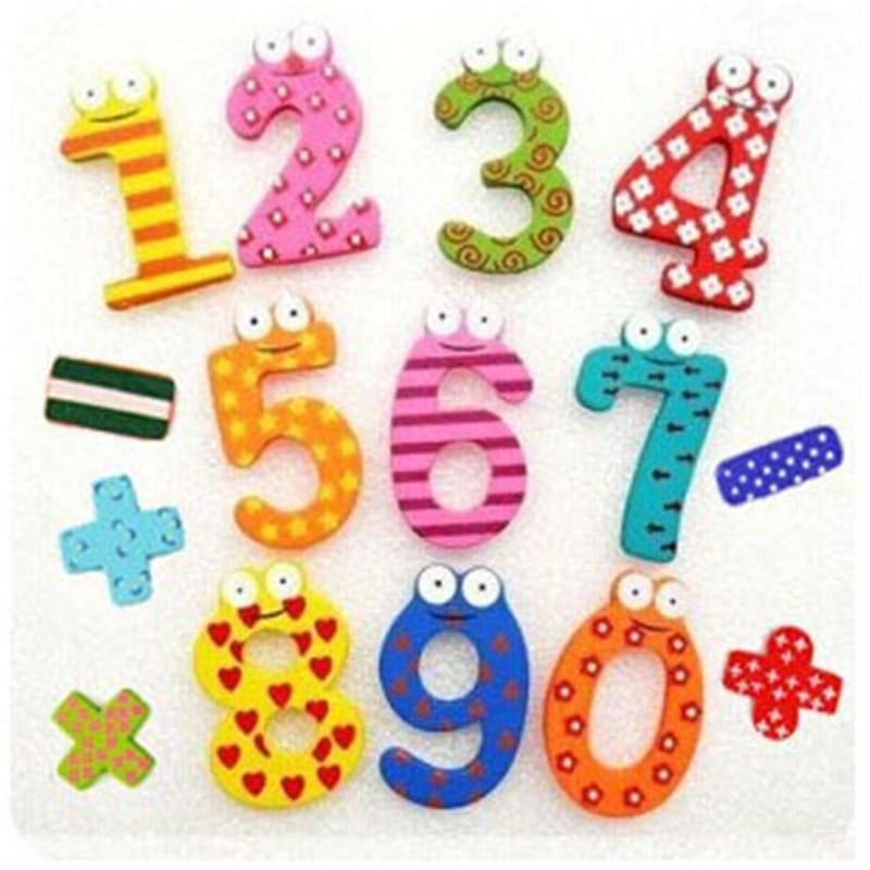 Wooden digital magnetic fridge magnet, early education, DIY 3