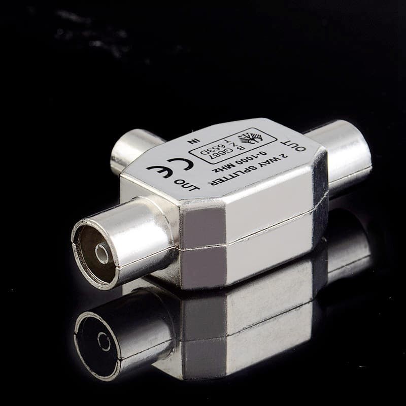 Metal RF TV Adapter Video Connector Splitter 5