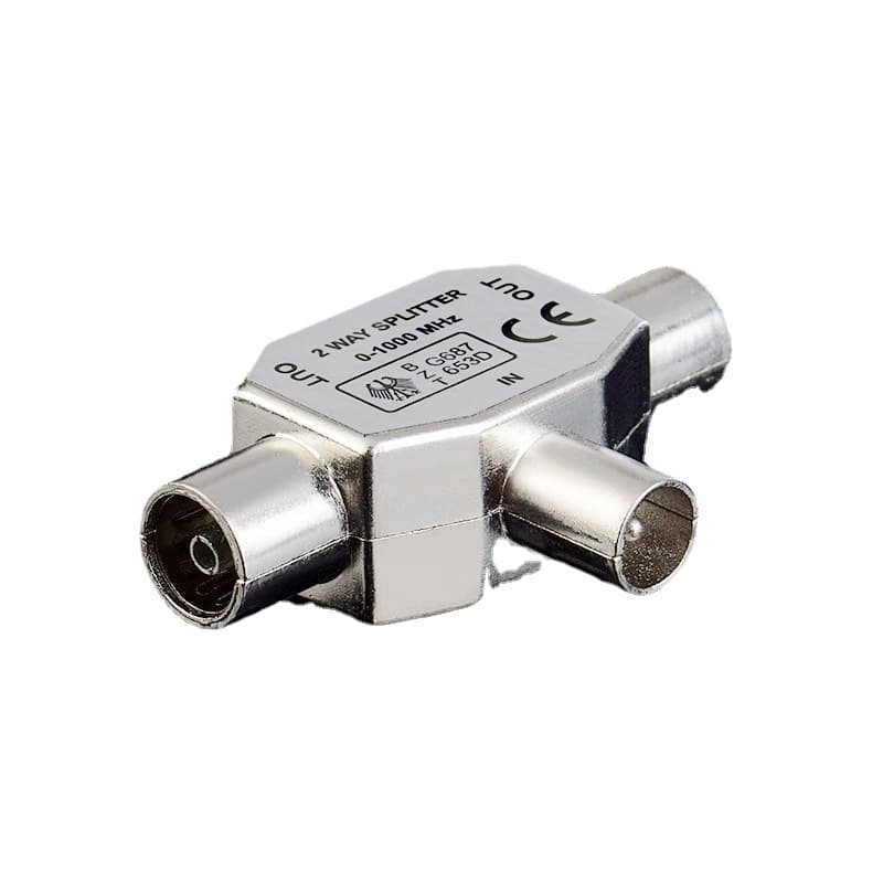 Metal RF TV Adapter Video Connector Splitter