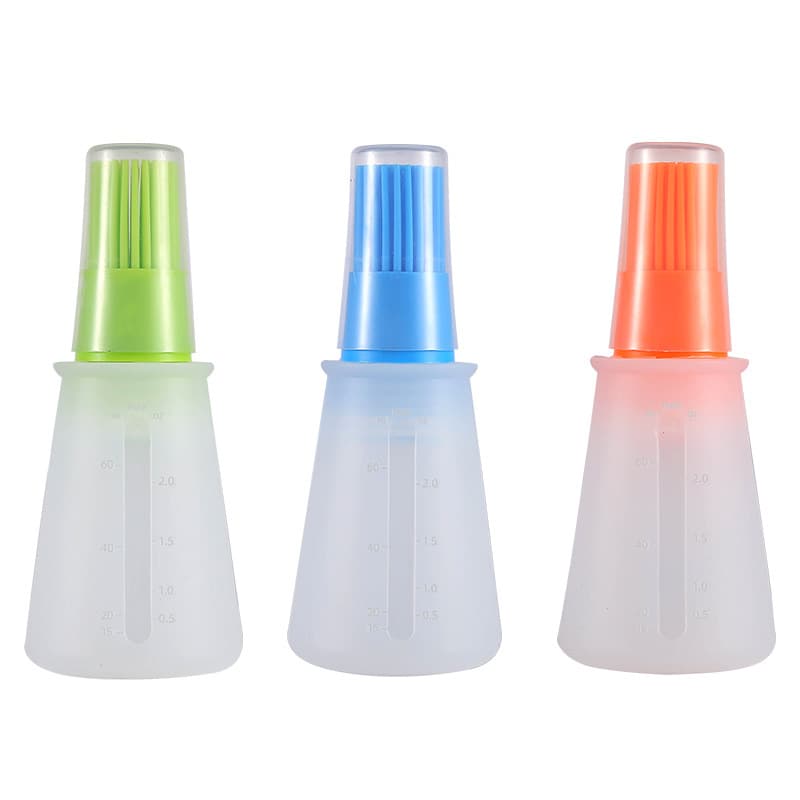 Silicone oil brush Outdoor camping barbecue brush with graduated oil pot integrated silicone barbecue oil brush bottle 5