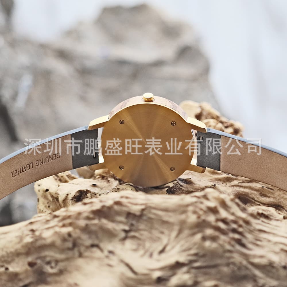 PSW Wooden universal quartz waterproof belt for leisure for men and women, women's watch, genuine leather 3