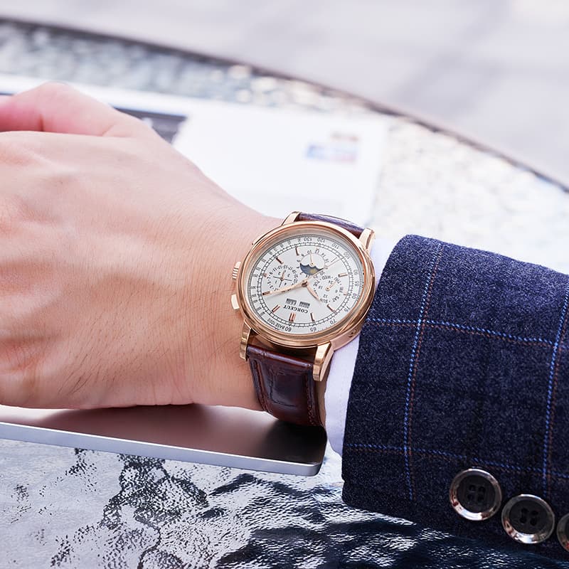 Mechanical mechanical watch, swiss watch, universal bracelet, genuine leather, fully automatic 3