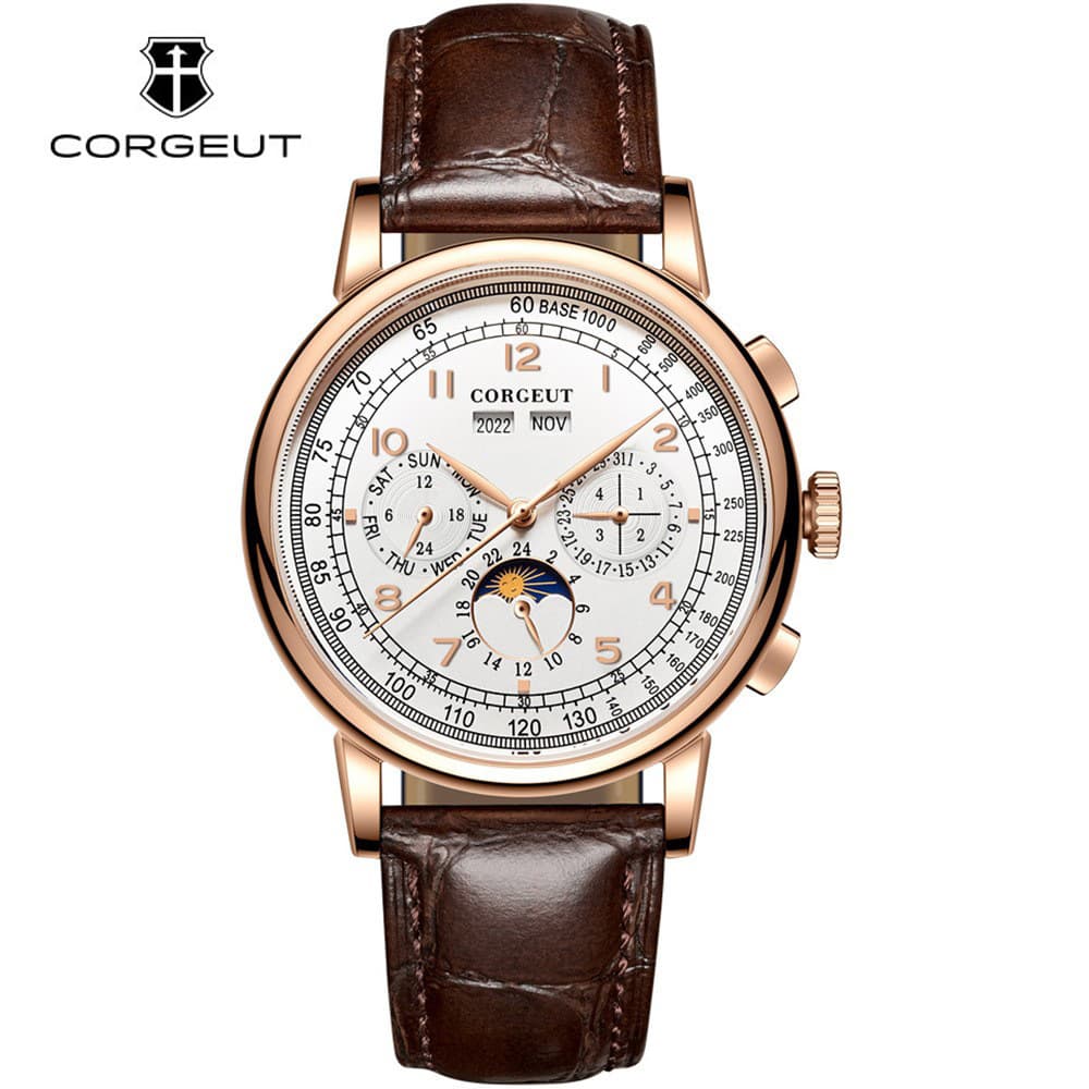 Mechanical mechanical watch, swiss watch, universal bracelet, genuine leather, fully automatic 1