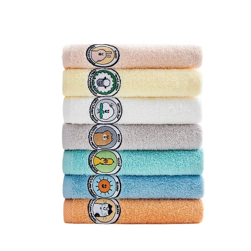 Towel, cotton baby hygiene product for face washing, children's eating bib, with embroidery 5