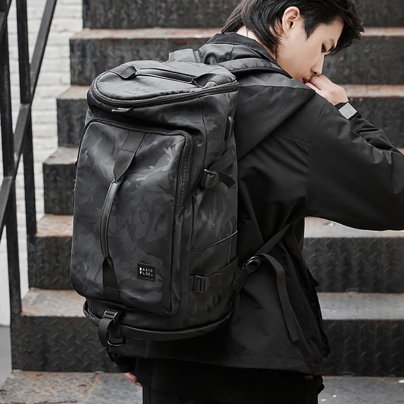 Basketball backpack for gym, men's big capacious universal travel bag to go out