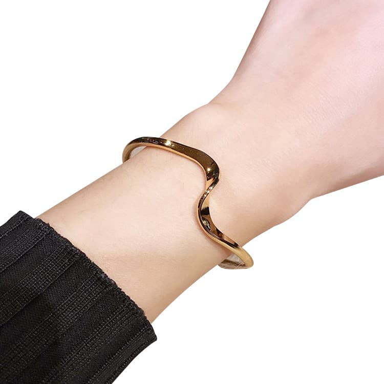 Universal bracelet, design wavy jewelry, accessory, wave pattern, Japanese and Korean, trend of season, simple and elegant design 5