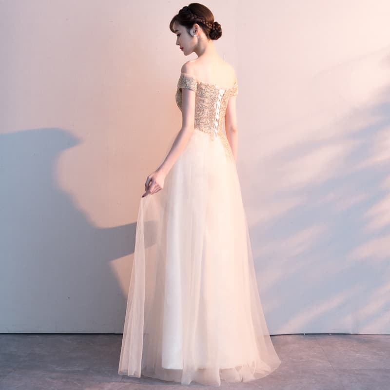 Summer evening dress, long bridesmaid dress, open shoulders 3