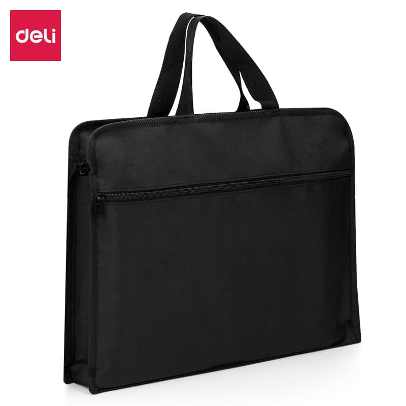 Deli 63753 Portable pull chain bag Oxford cloth A4 handbag information archives collection business zipper briefcase 5
