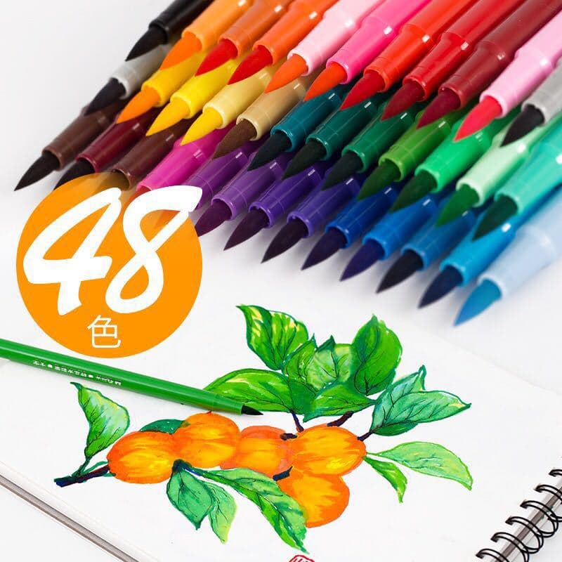 Watercolour, crayons, set, liner, writing brush for students, comics, 36, 48 colors, hand painting 2