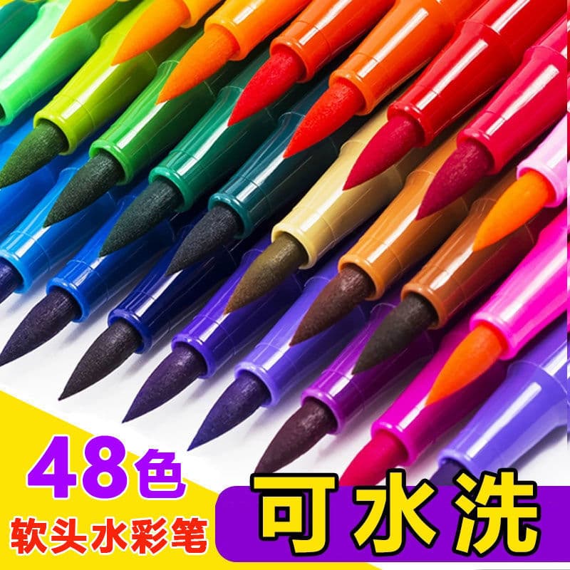 Watercolour, crayons, set, liner, writing brush for students, comics, 36, 48 colors, hand painting 1