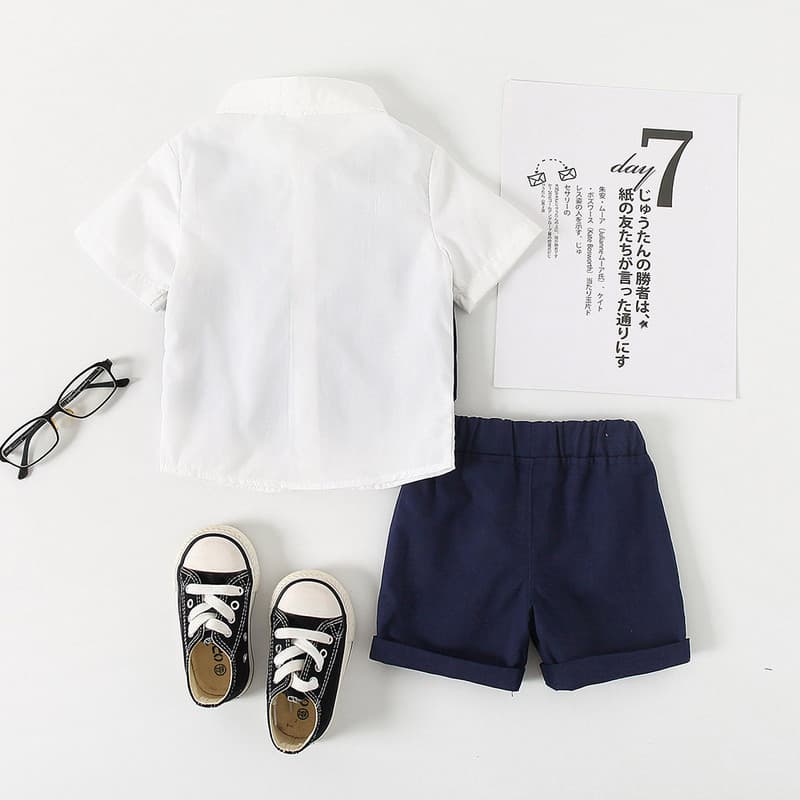 Summer classic suit jacket for boys, children's shirt, vest, dress, set, Korean style 2