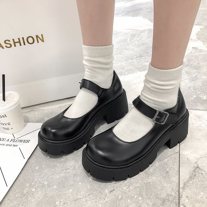 Mary Zhen single shoes for women large size 2025 spring new small leather shoes for women thick heels and thick soles with versatile skirt high heels 3