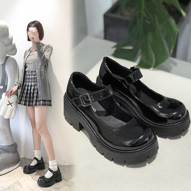 Mary Zhen single shoes for women large size 2025 spring new small leather shoes for women thick heels and thick soles with versatile skirt high heels 1