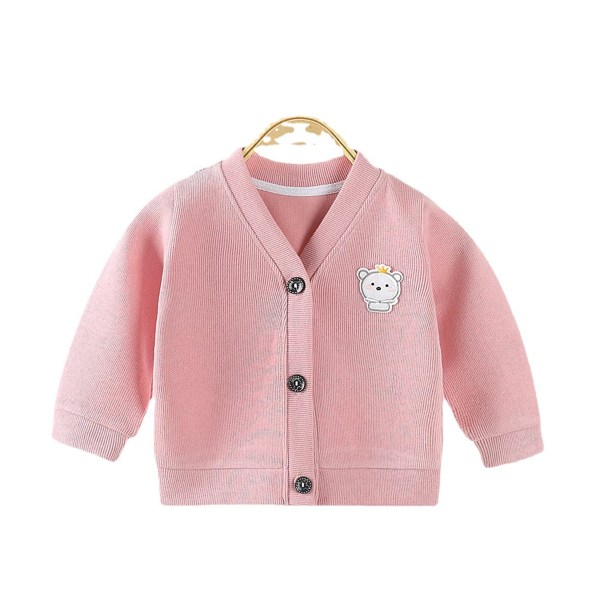 Children's knitted sweater, shirt, demi-season down jacket for early age, soft base cardigan 5