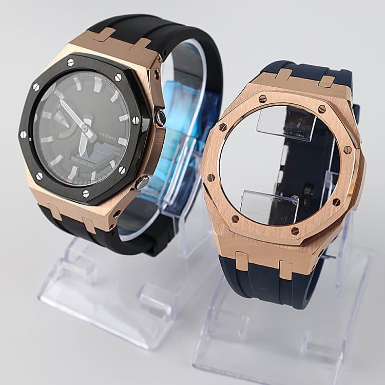 Use Casio G-Shock case with GA-2100 watch modification accessories, farmhouse oak all-in-one 3