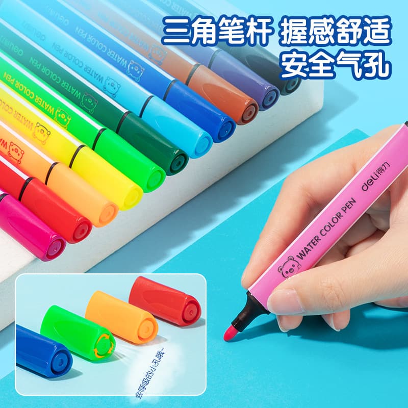 Watercolour, triangular crayons for students for kindergarten, capacious coloured pencils, set, hand painting 2