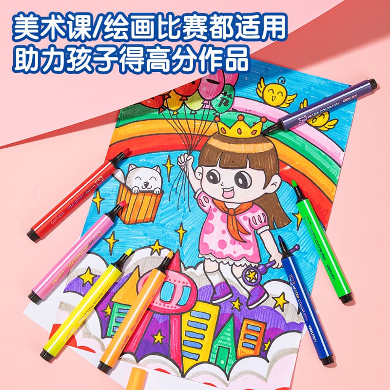 Watercolour, triangular crayons for students for kindergarten, capacious coloured pencils, set, hand painting 3