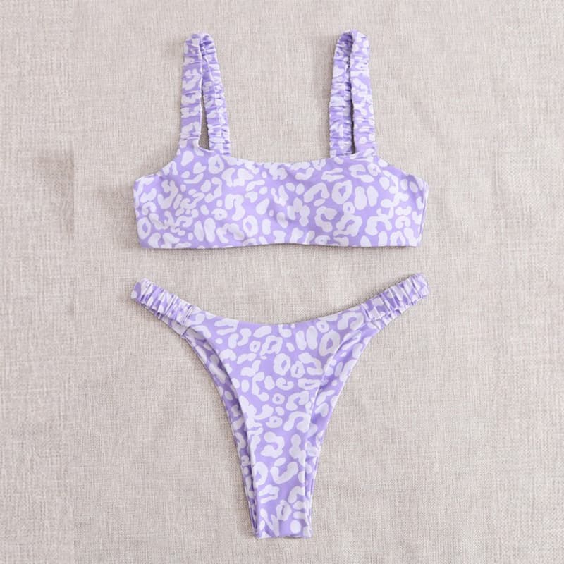 Sexy fashionable multicoloured colored split trend swimwear, European style, high waist 4