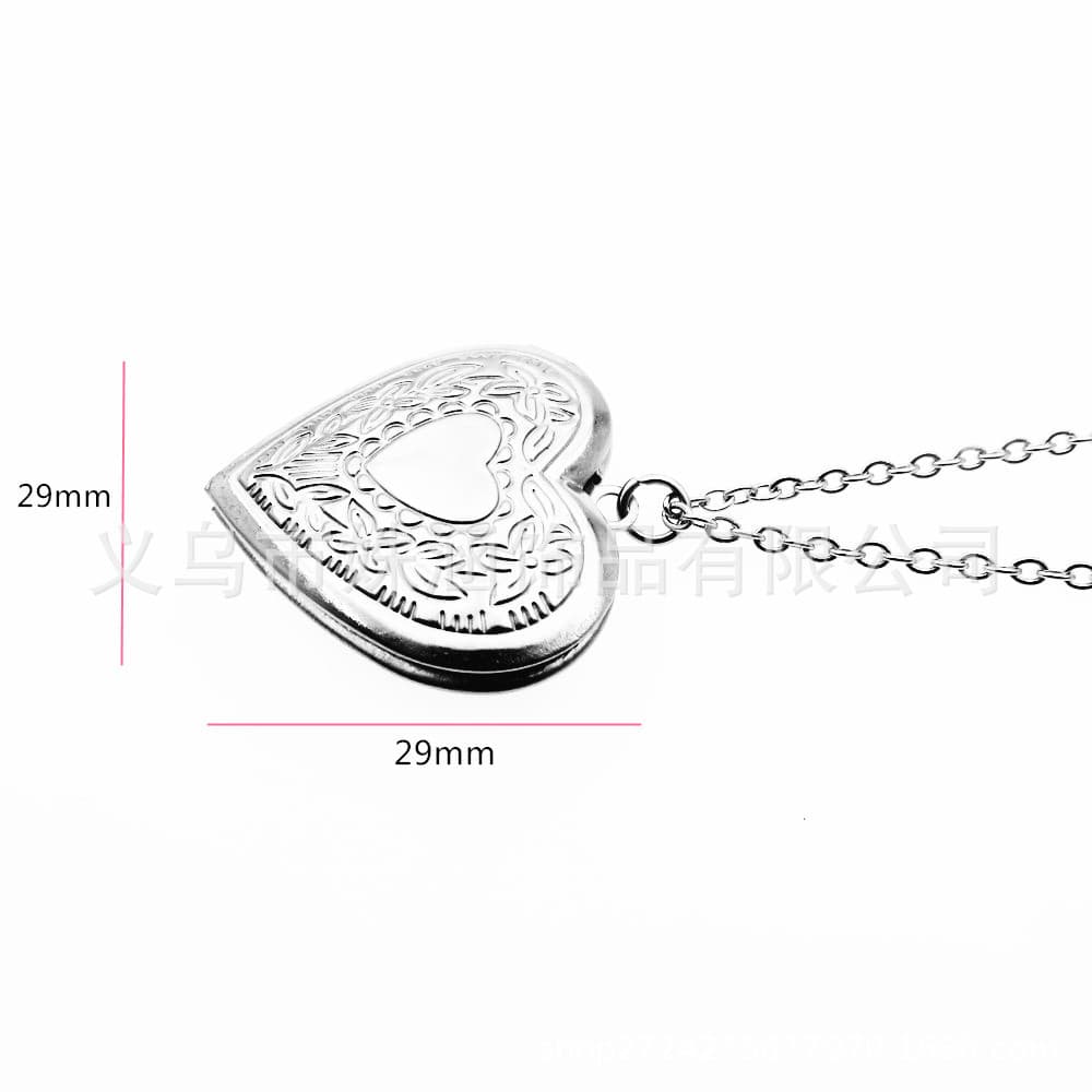 Golden pendant heart shaped stainless steel, perfume, necklace, accessory, style 2