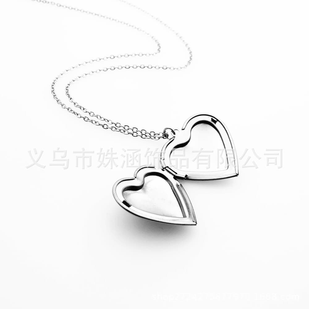 Golden pendant heart shaped stainless steel, perfume, necklace, accessory, style 4