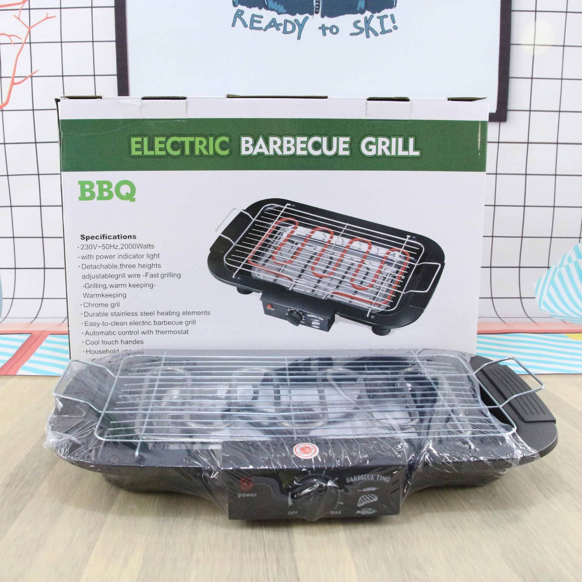 Manufacturer direct supply of cross-border European-regulated electric barbecue ovens for home users with outdoor portable barbecue oven smoke-free electric barbecue tray event gifts 1