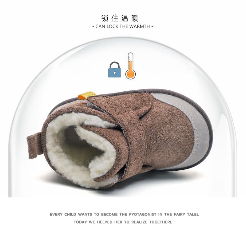 Winter plus velvet baby toddler shoes, non-slip soft bottom baby 1-2-3 years old 4 large cotton outdoor snow boots for boys and girls 5