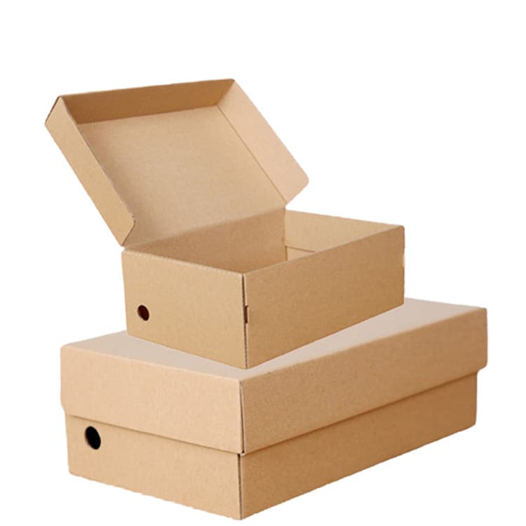 Sports shoe box carton packaging kraft paper corrugated color printing shoe box flip gift box wholesale extra hard folding shoe box 5