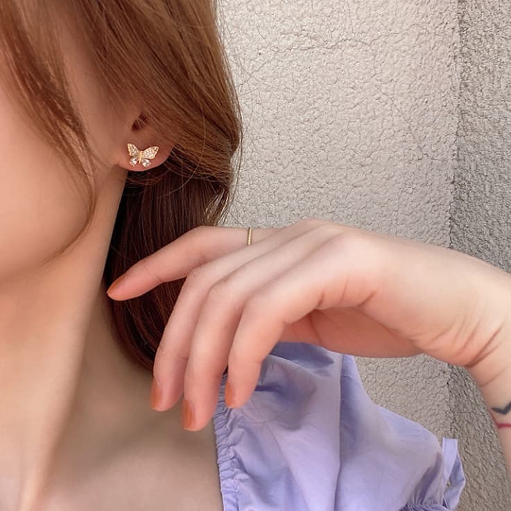 Fresh earrings with tassels, double wear 4