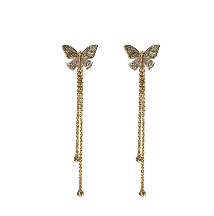 Fresh earrings with tassels, double wear 5