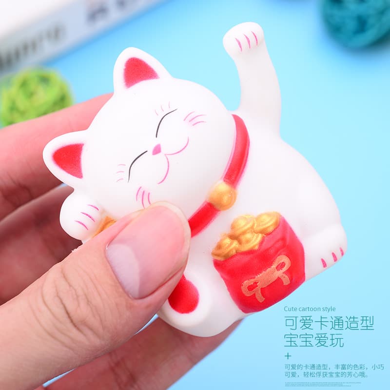 Vinyl beckoning cat lucky bag Yuanbao New Year cake decoration Shoubi Nanshan baking ornaments cat doll 3