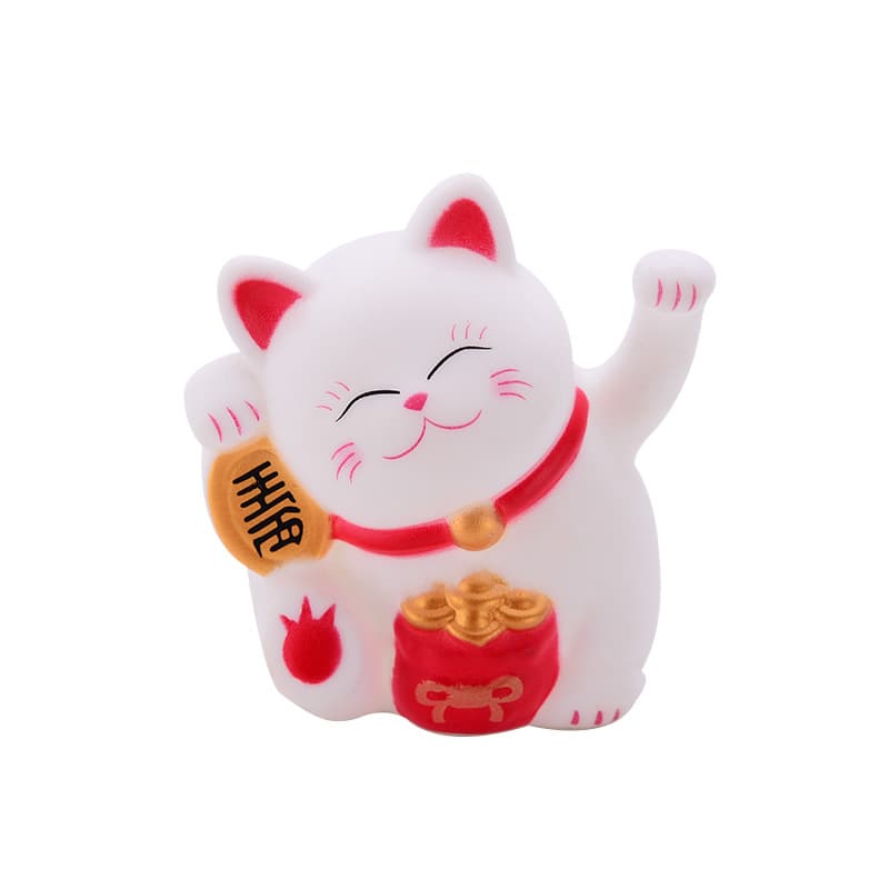 Vinyl beckoning cat lucky bag Yuanbao New Year cake decoration Shoubi Nanshan baking ornaments cat doll 5