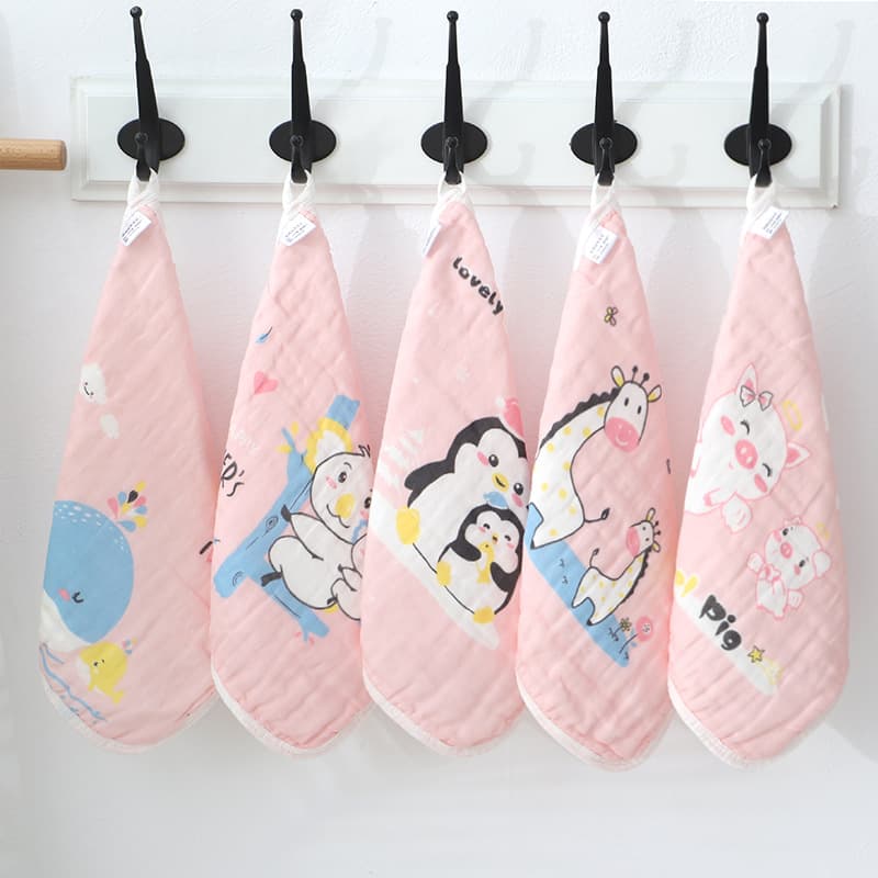 Children's scarf, gauze set for new born, wet wipes for face washing, handkerchief, eating bib, 5 pieces, water absorbent 2