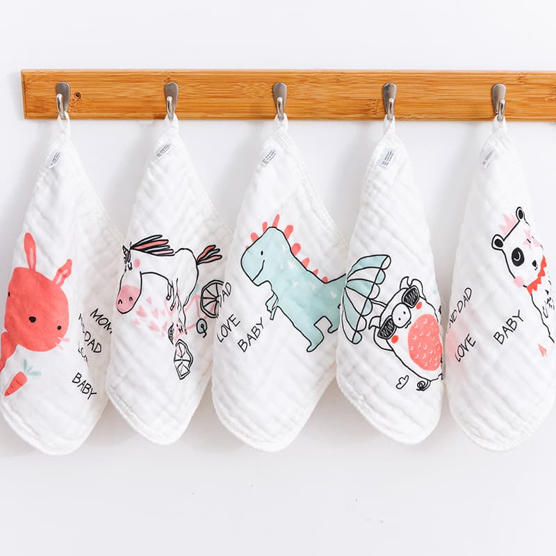 Children's scarf, gauze set for new born, wet wipes for face washing, handkerchief, eating bib, 5 pieces, water absorbent 1