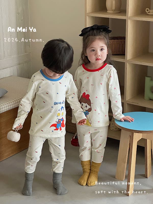 Children's Thermal Pajama Set with Card Holder for Boys 1